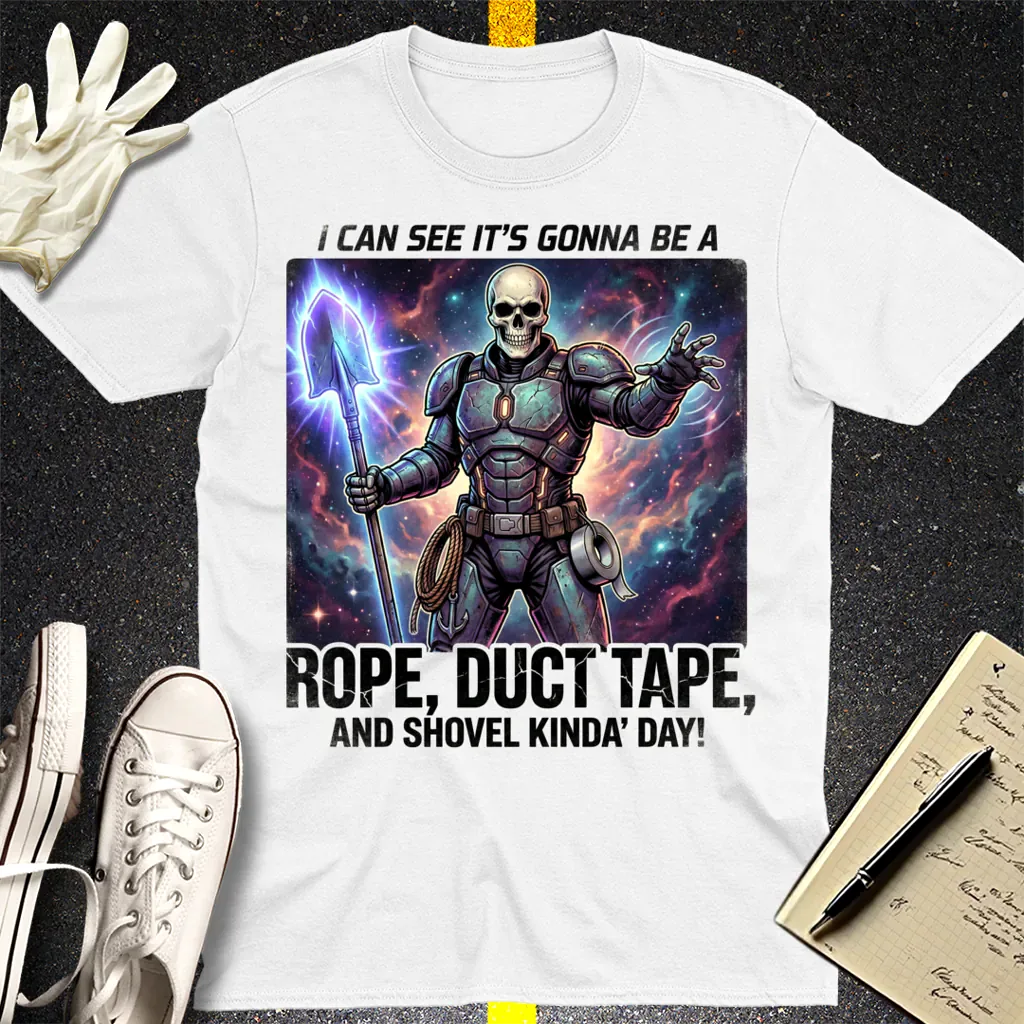 Rope, Duct Tape & Shovel T-Shirt - White