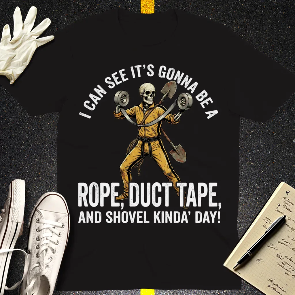 Rope, Duct Tape & Shovel T-Shirt - Black