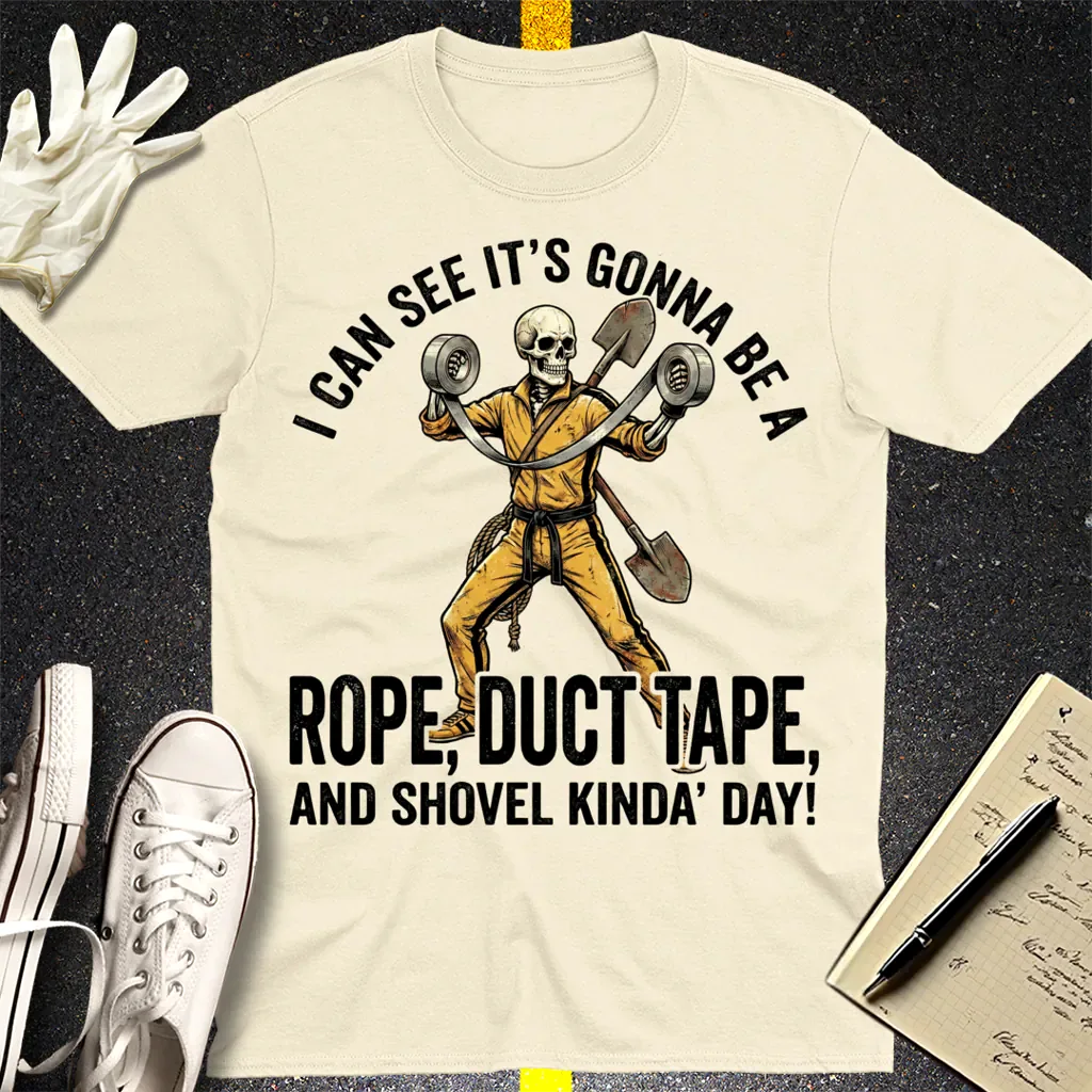 Rope, Duct Tape & Shovel T-Shirt - Natural