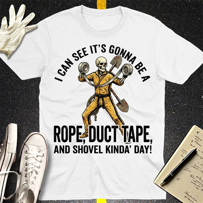 Rope, Duct Tape & Shovel T-Shirt - White