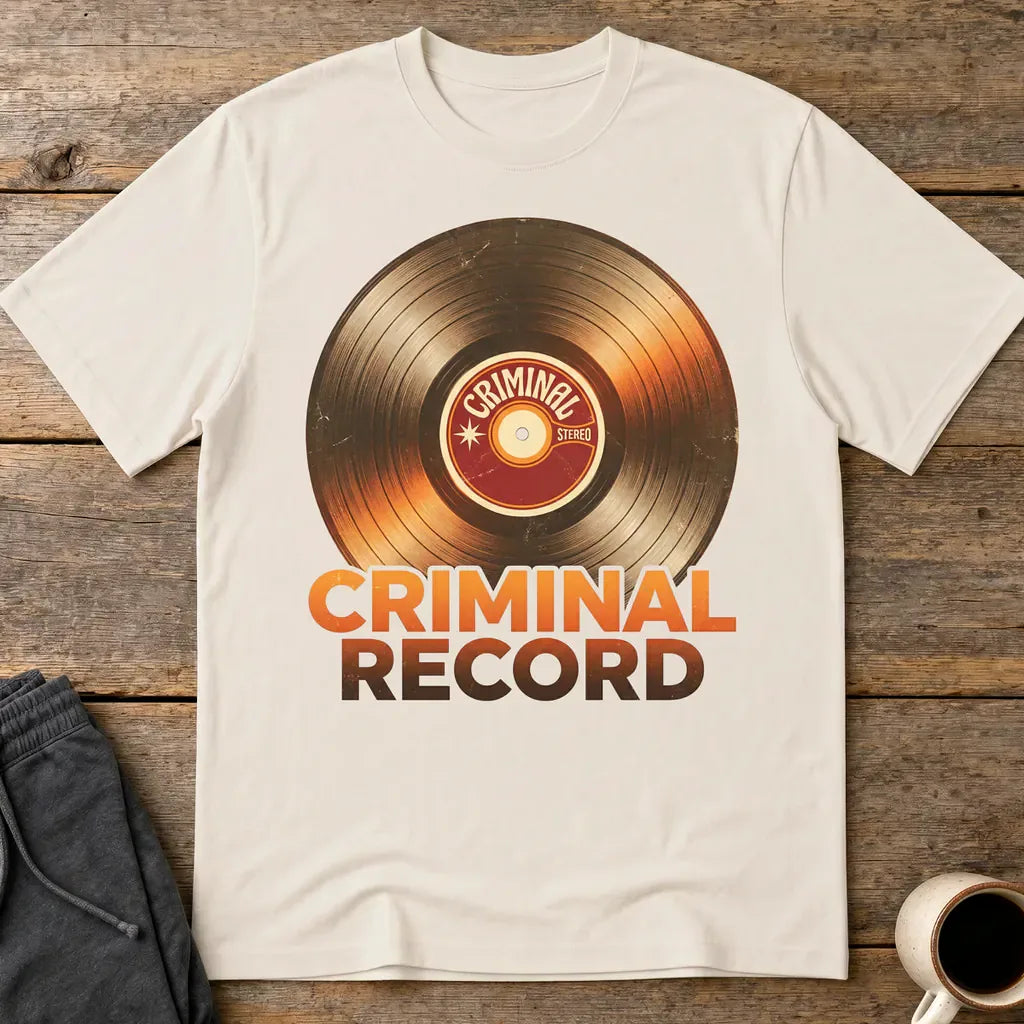 Criminal Record T-Shirt - Ice Grey
