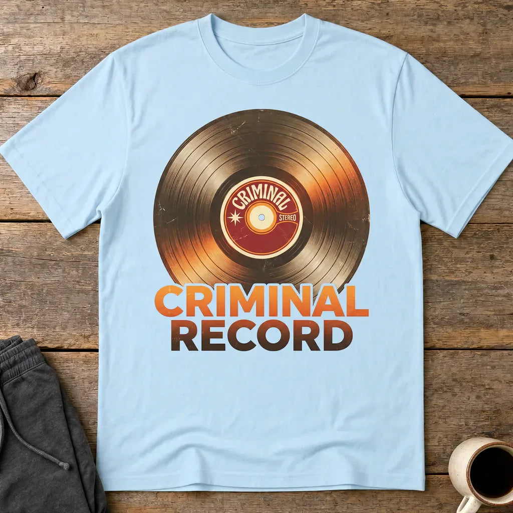 Criminal Record T-Shirt - Light Blue