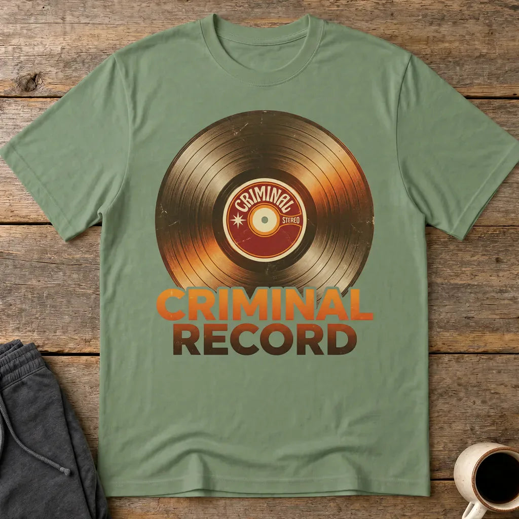 Criminal Record T-Shirt - Military Green