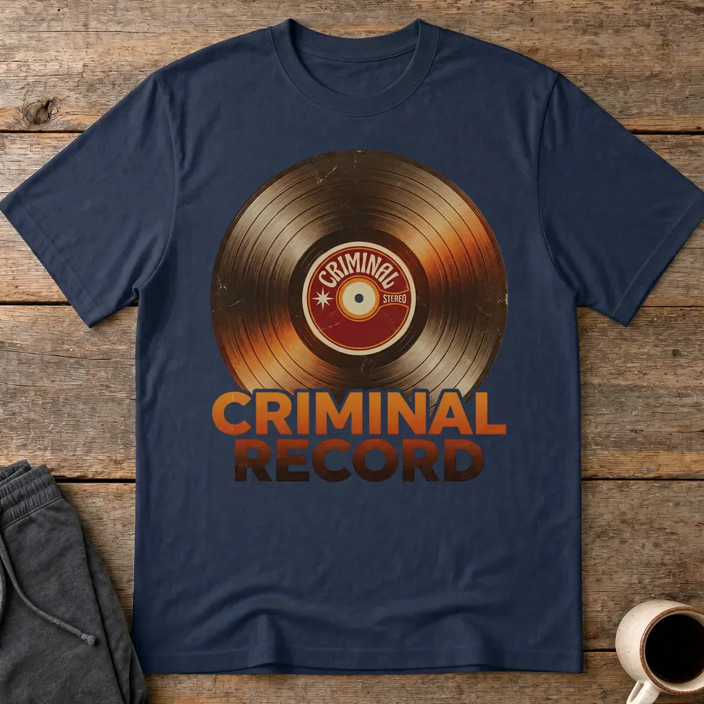 Criminal Record T-Shirt - Navy