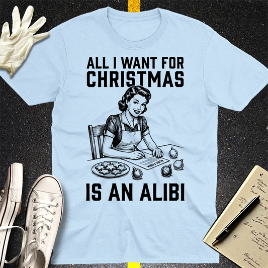 Christmas Alibi T-Shirt - Light Blue