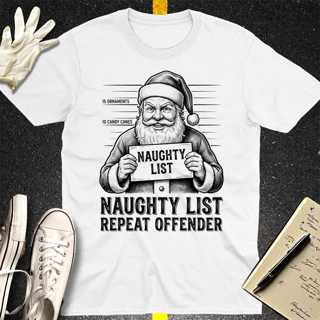 Naughty List Repeat Offender T-Shirt - White