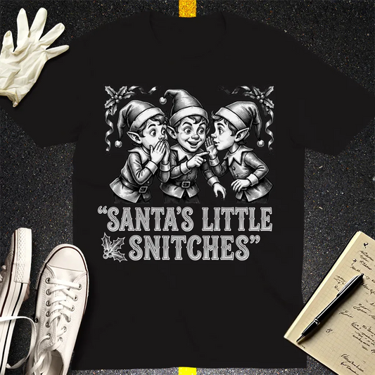 Santa's Little Snitches T-Shirt - Black