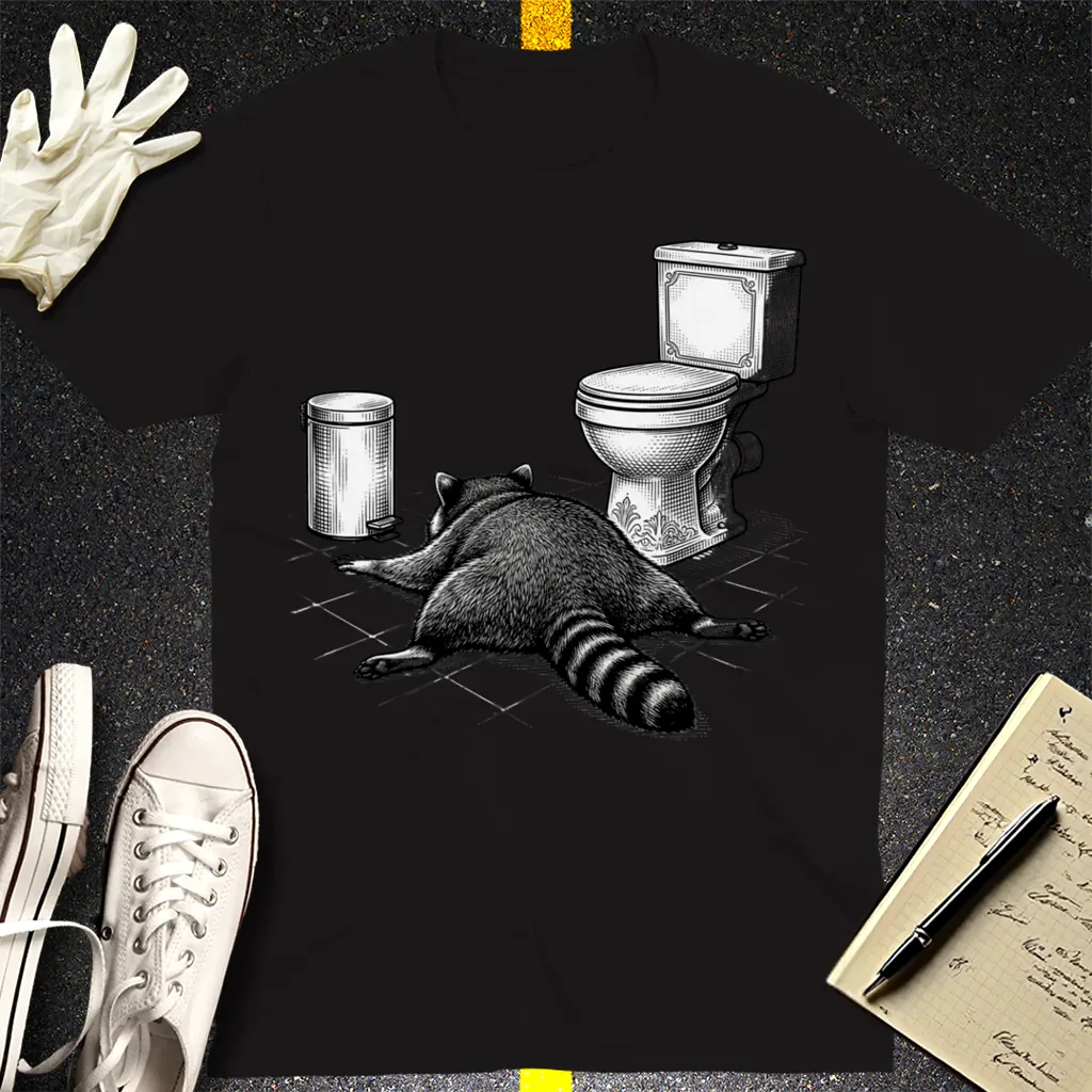 Trash Raccoon Hangover T-Shirt - Black