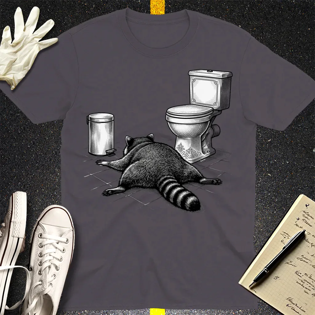 Trash Raccoon Hangover T-Shirt - Charcoal