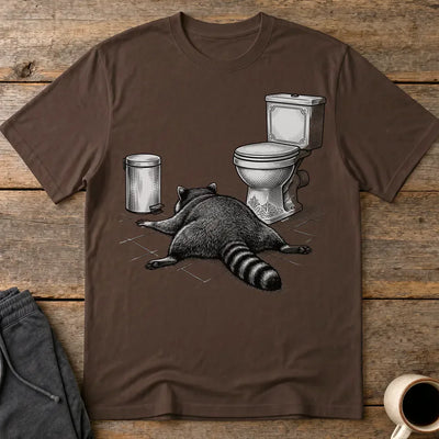 Trash Raccoon Hangover T-Shirt - Dark Chocolate