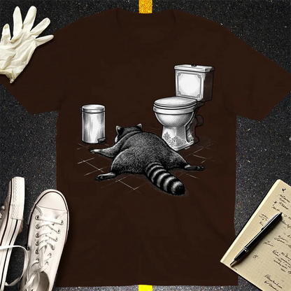 Trash Raccoon Hangover T-Shirt - Dark Chocolate