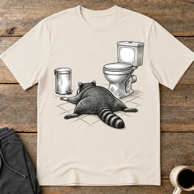 Trash Raccoon Hangover T-Shirt - Ice Grey