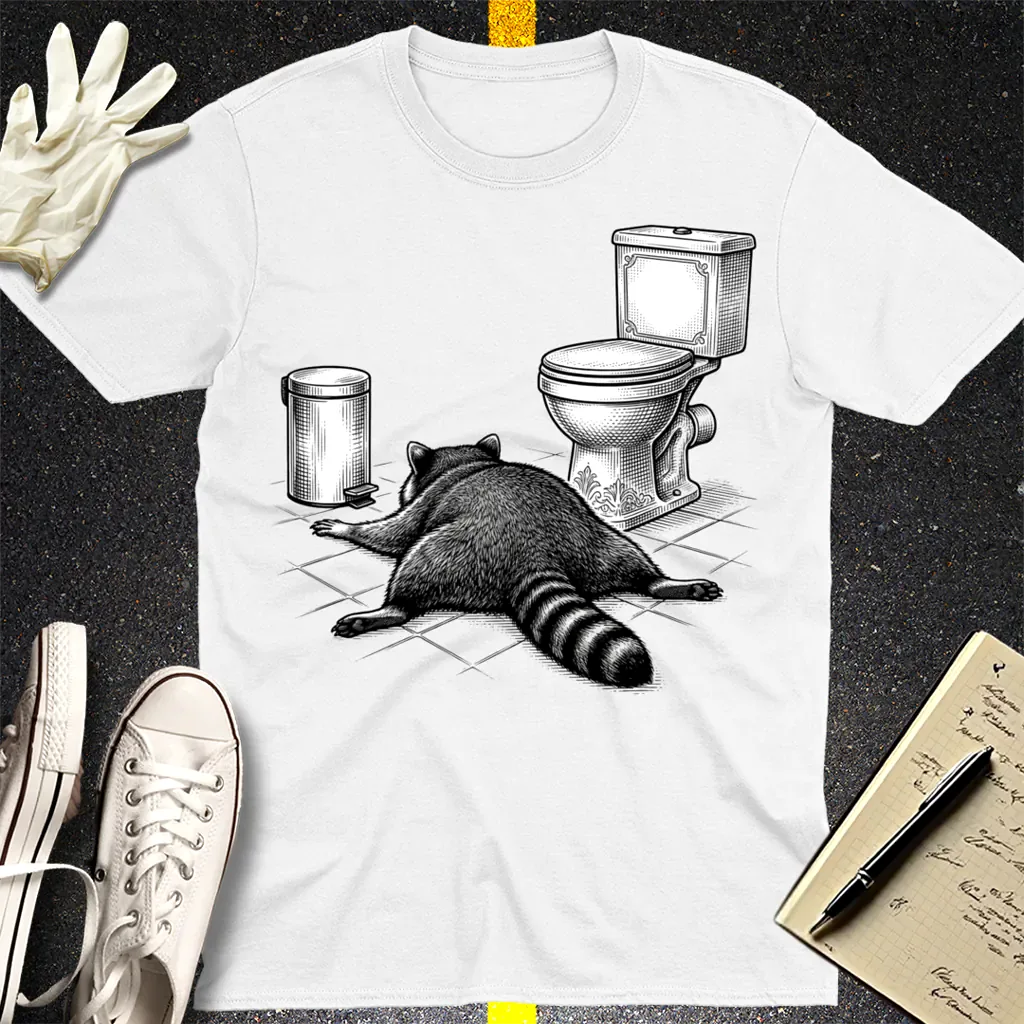 Trash Raccoon Hangover T-Shirt - White