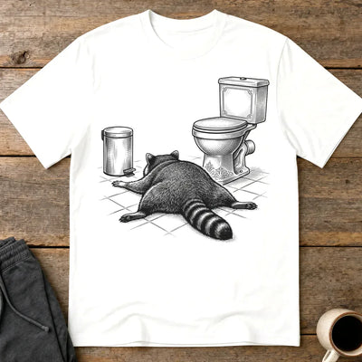 Trash Raccoon Hangover T-Shirt - White