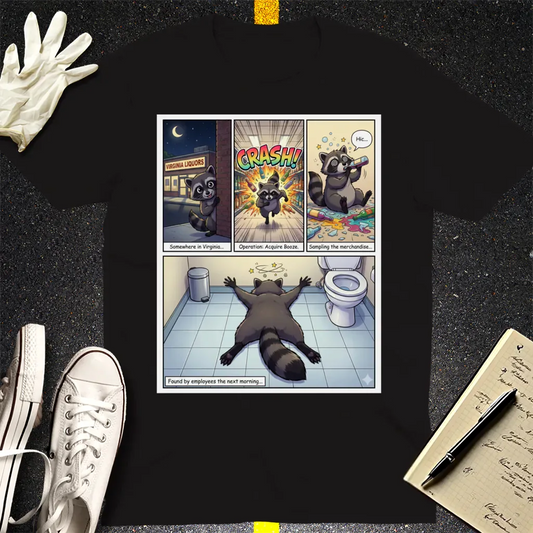 Operation Booze Raccoon T-Shirt - Black