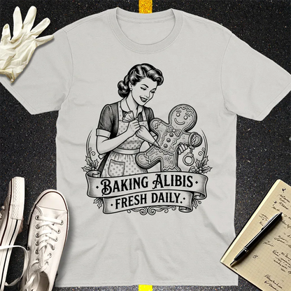 Baking Alibis T-Shirt - Ice Grey