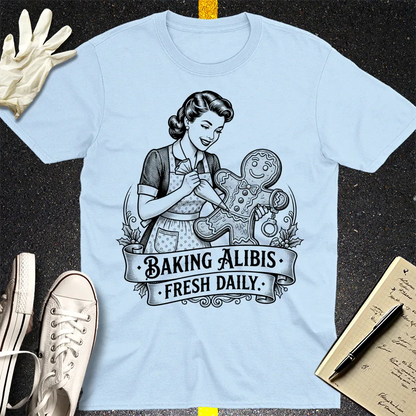 Baking Alibis T-Shirt - Light Blue