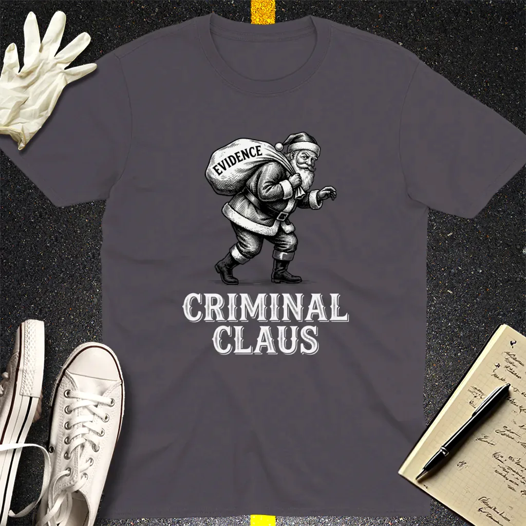 Criminal Claus T-Shirt - Charcoal