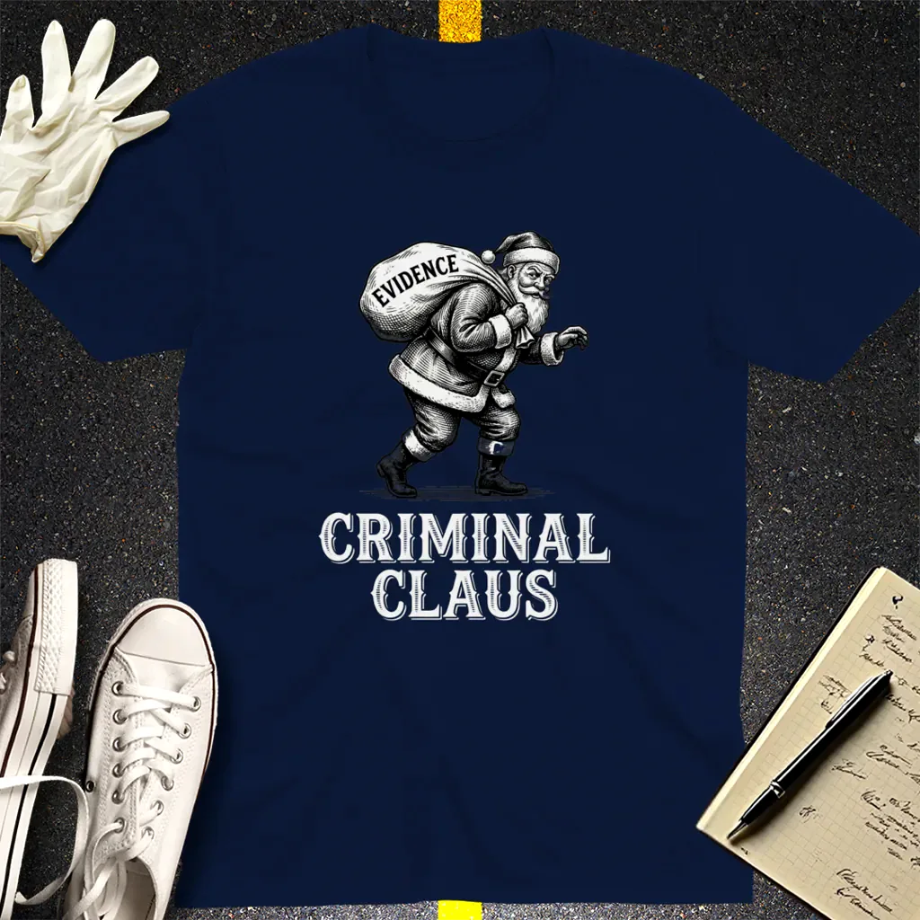 Criminal Claus T-Shirt - Navy