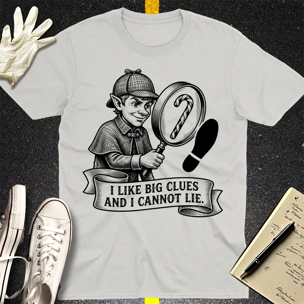Big Clues Detective T-Shirt - Ice Grey