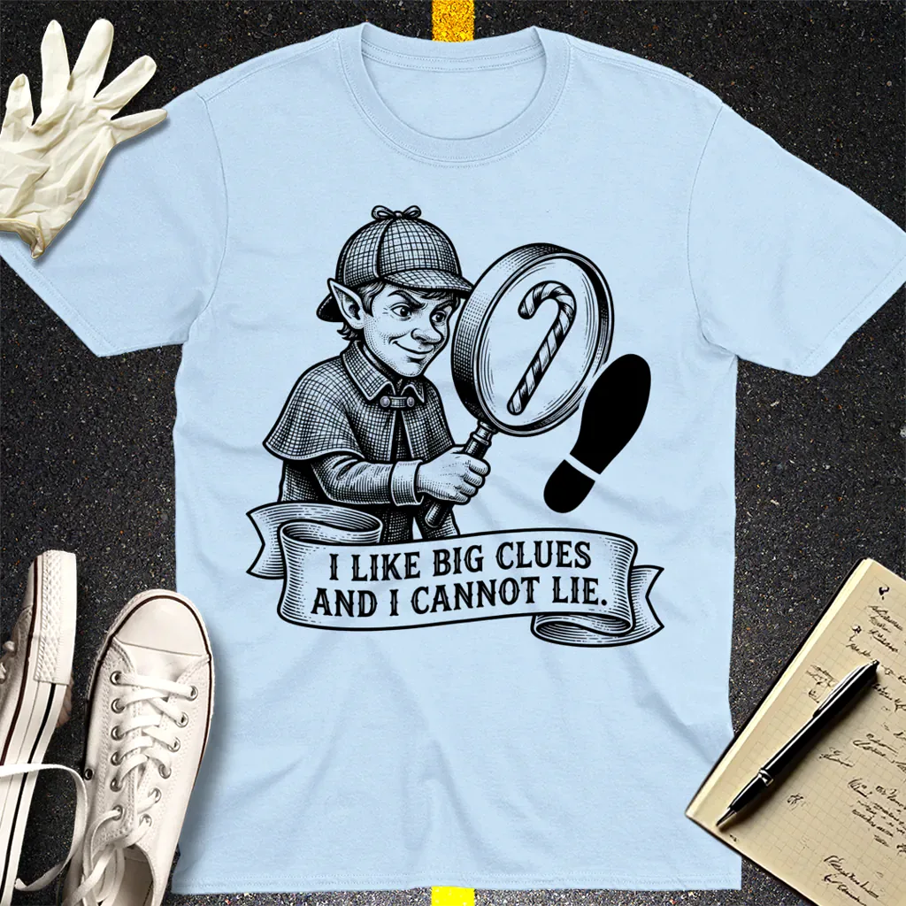 Big Clues Detective T-Shirt - Light Blue