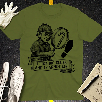 Big Clues Detective T-Shirt - Military Green