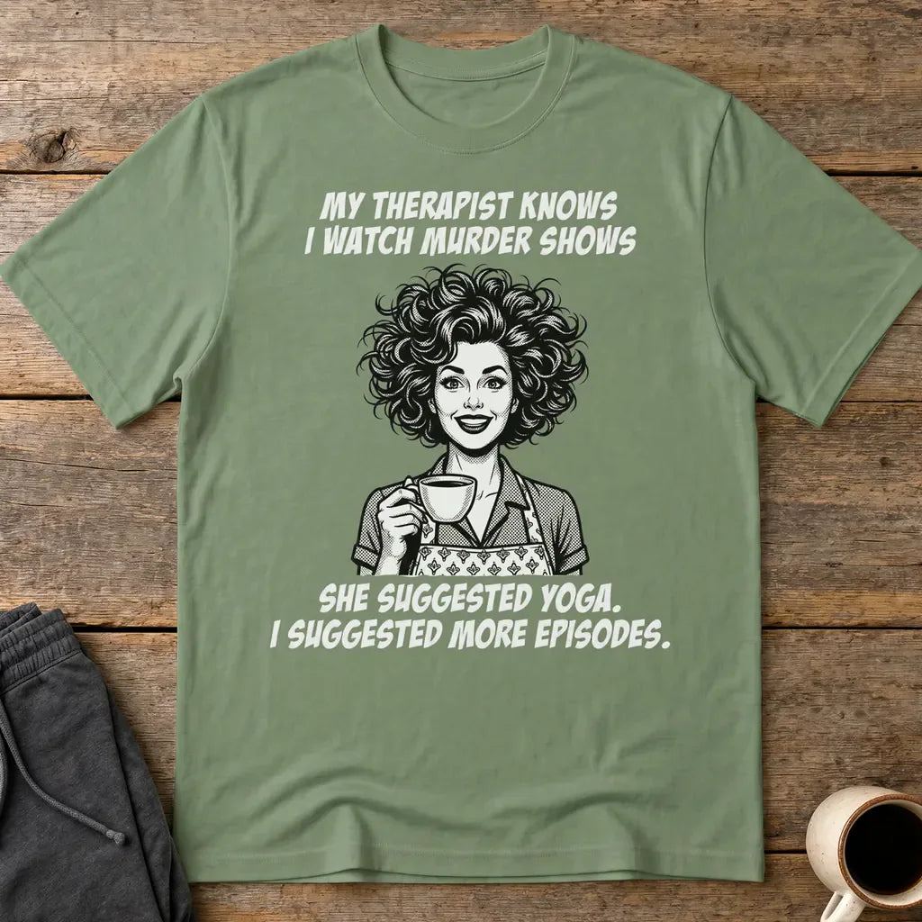 Murder Shows & Coffee T-Shirt - Military Green