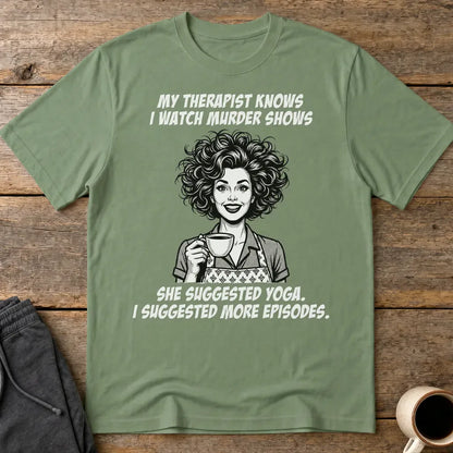 Murder Shows & Coffee T-Shirt - Military Green