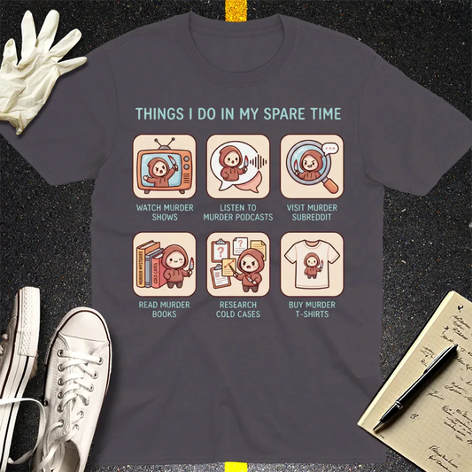 True Crime Addict T-Shirt - Charcoal