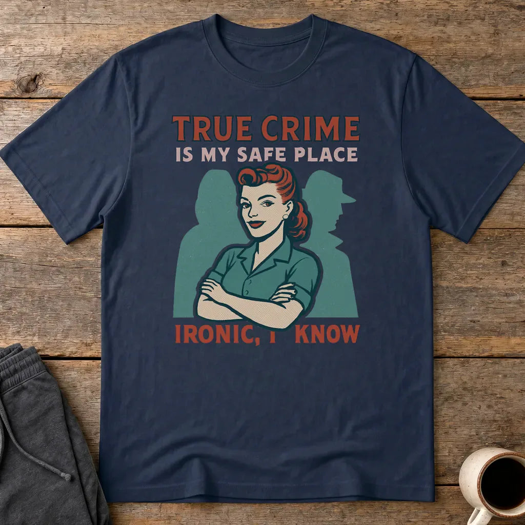 True Crime Safe Place T-Shirt - Navy