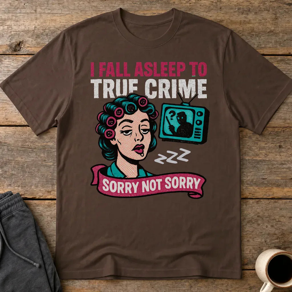 True Crime Sleep Club T-Shirt - Dark Chocolate