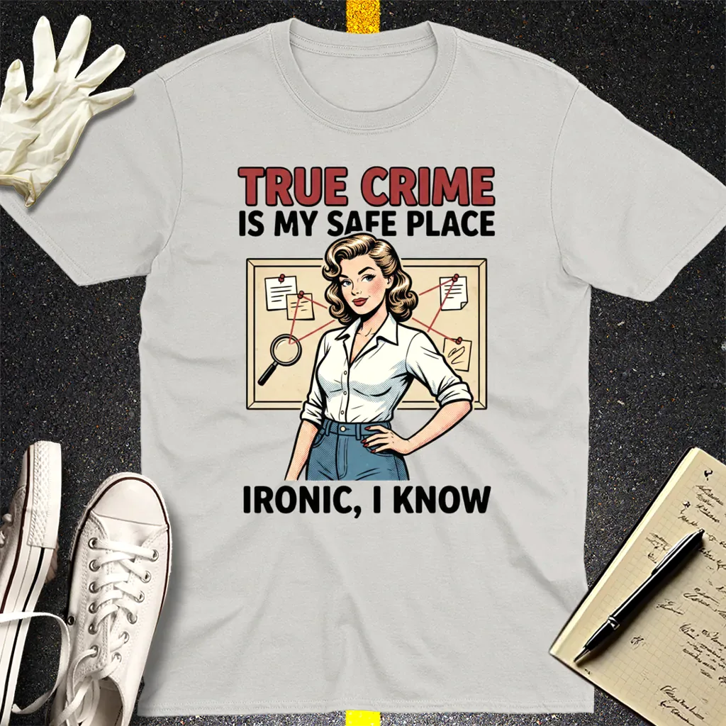 True Crime Safe Place T-Shirt - Ice Grey