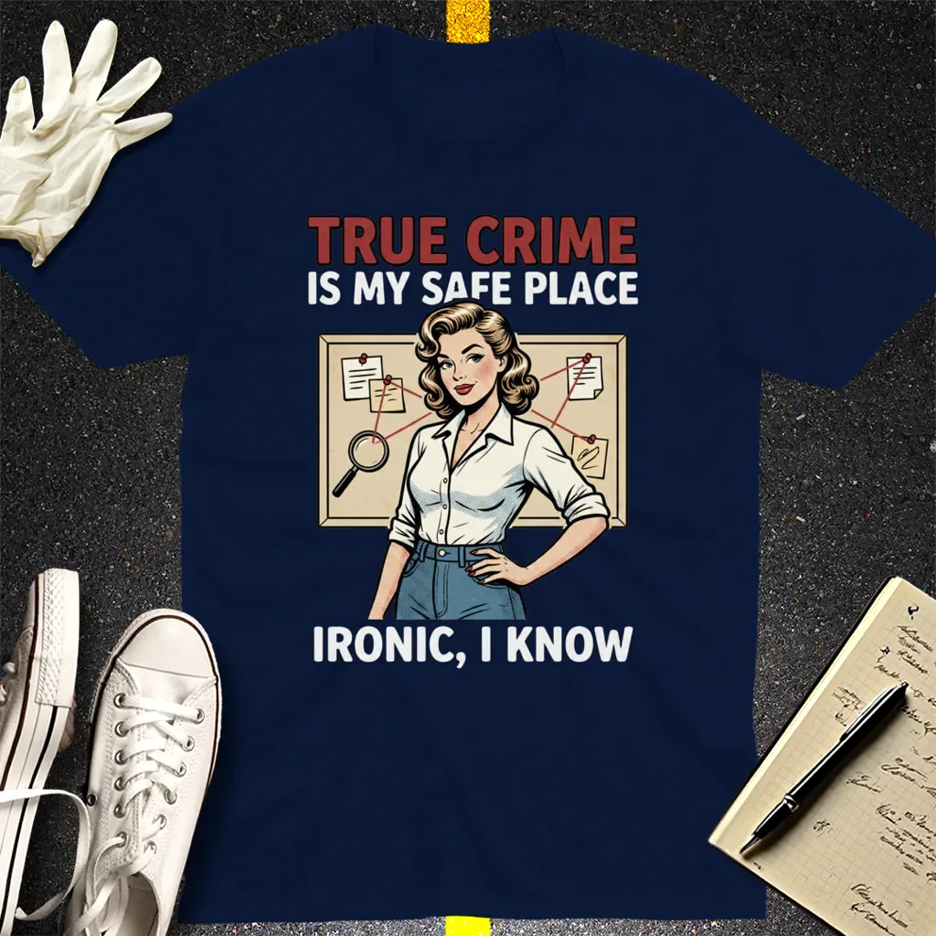 True Crime Safe Place T-Shirt - Navy