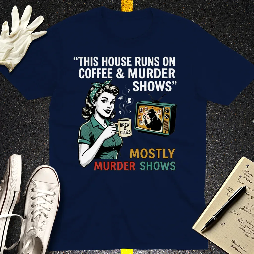 Coffee & Murder Shows T-Shirt - Navy