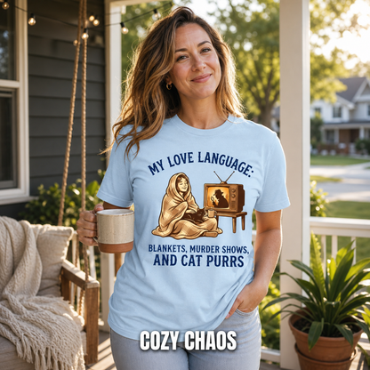 Cozy Murder Show Cat Lover T-Shirt_active_outdoor