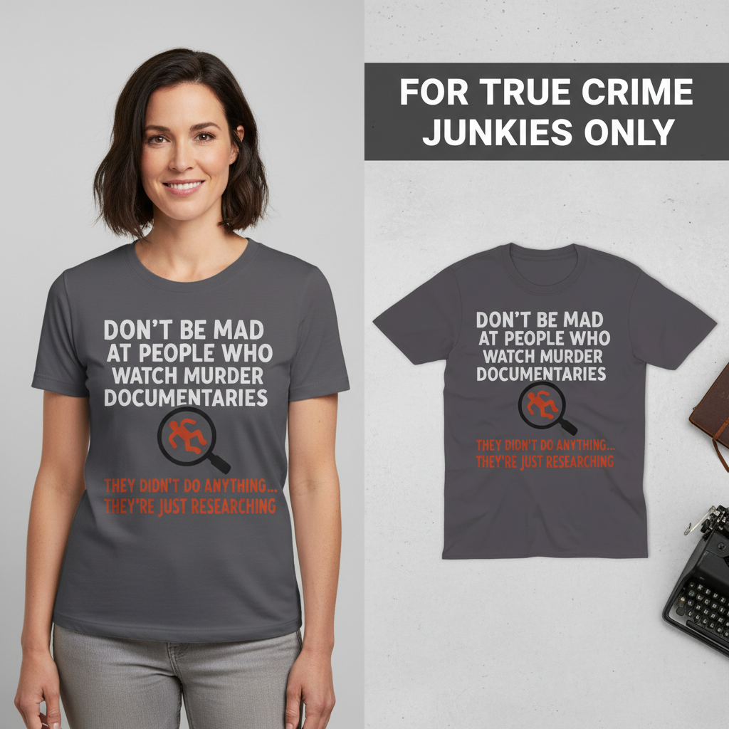 Just Researching Murder T-Shirt_model_flat