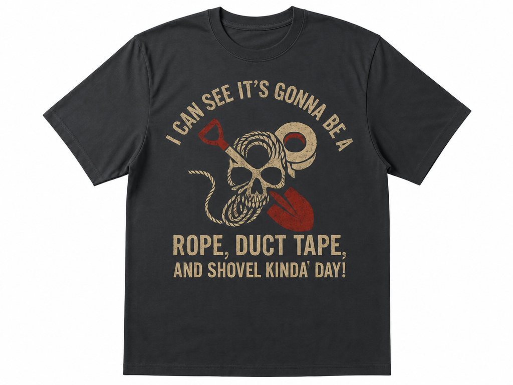 Rope, Duct Tape & Shovel T-Shirt_6color_grid