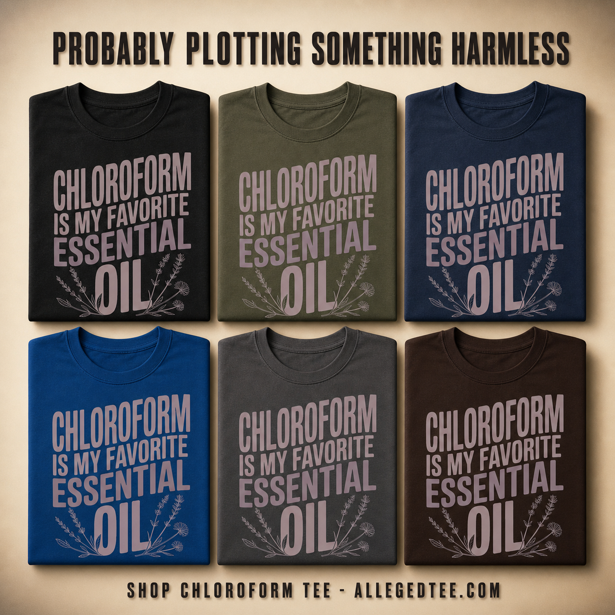 Chloroform Essential Oil T-Shirt_6color_grid