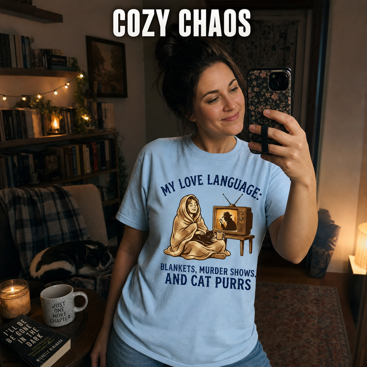 Cozy Murder Show Cat Lover T-Shirt_ugc_mirror