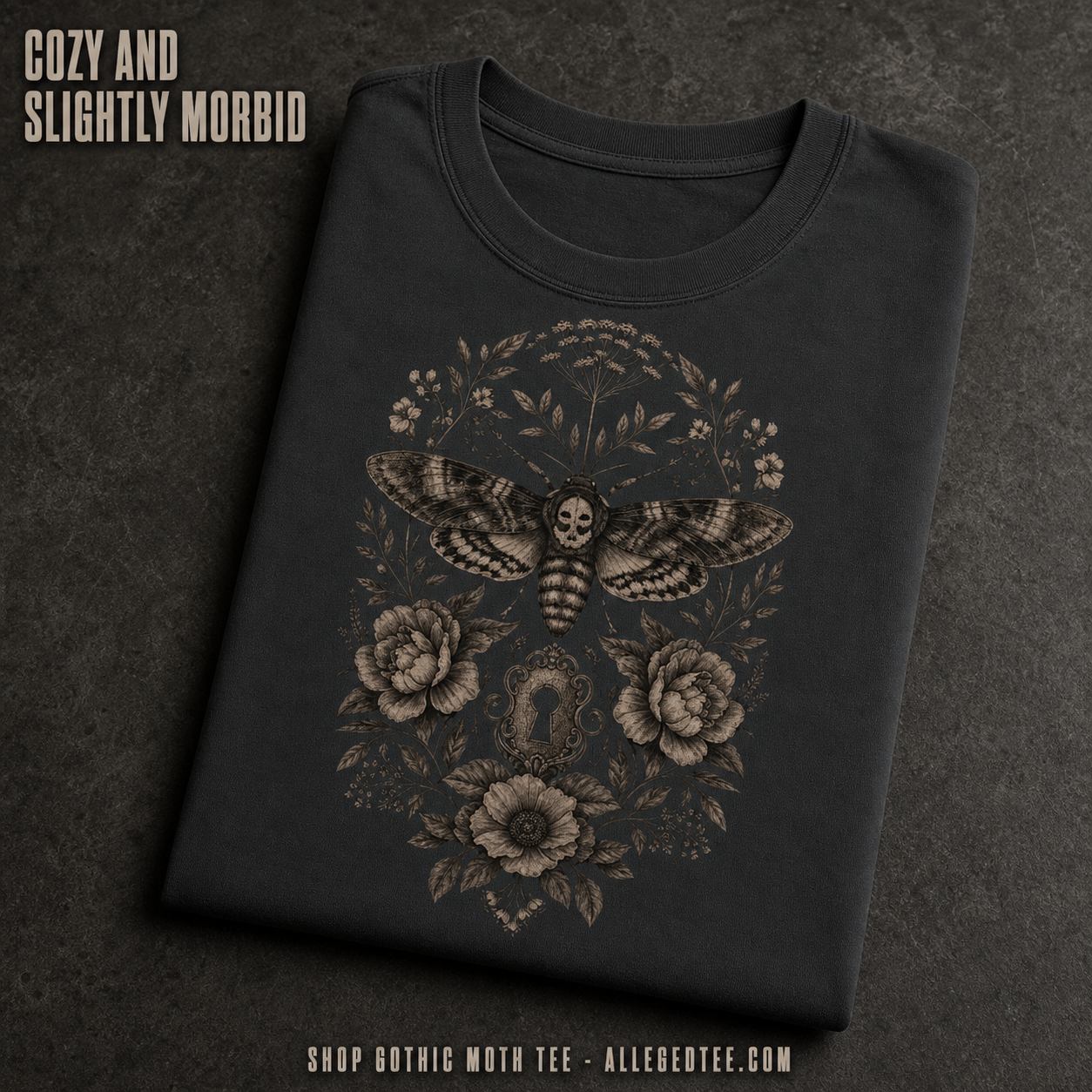 Gothic Death's Head Moth T-Shirt_fold_tilt
