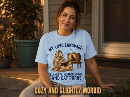 Cozy Murder Show Cat Lover T-Shirt_ls_golden