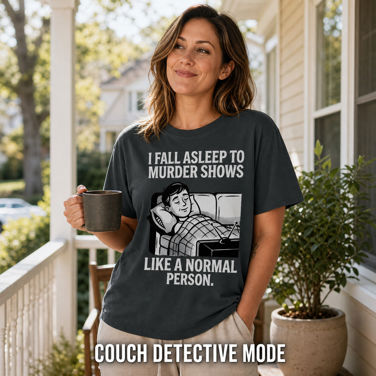 Murder Shows and Chill T-Shirt_active_outdoor
