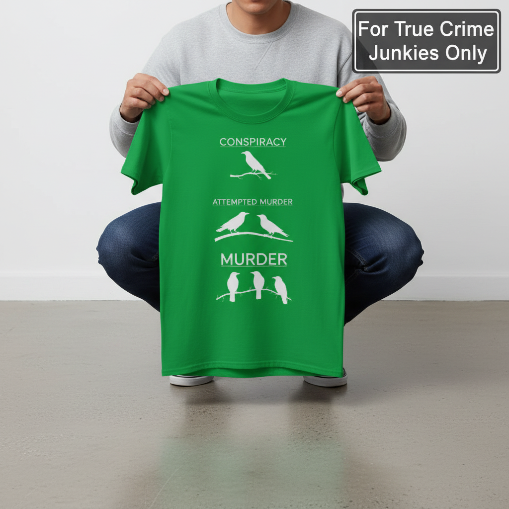 Crow Crime Scene T-Shirt_dangle