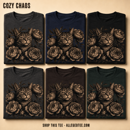 Judging Floral Cat T-Shirt_6color_grid