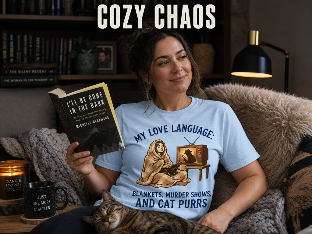 Cozy Murder Show Cat Lover T-Shirt_ls_prop