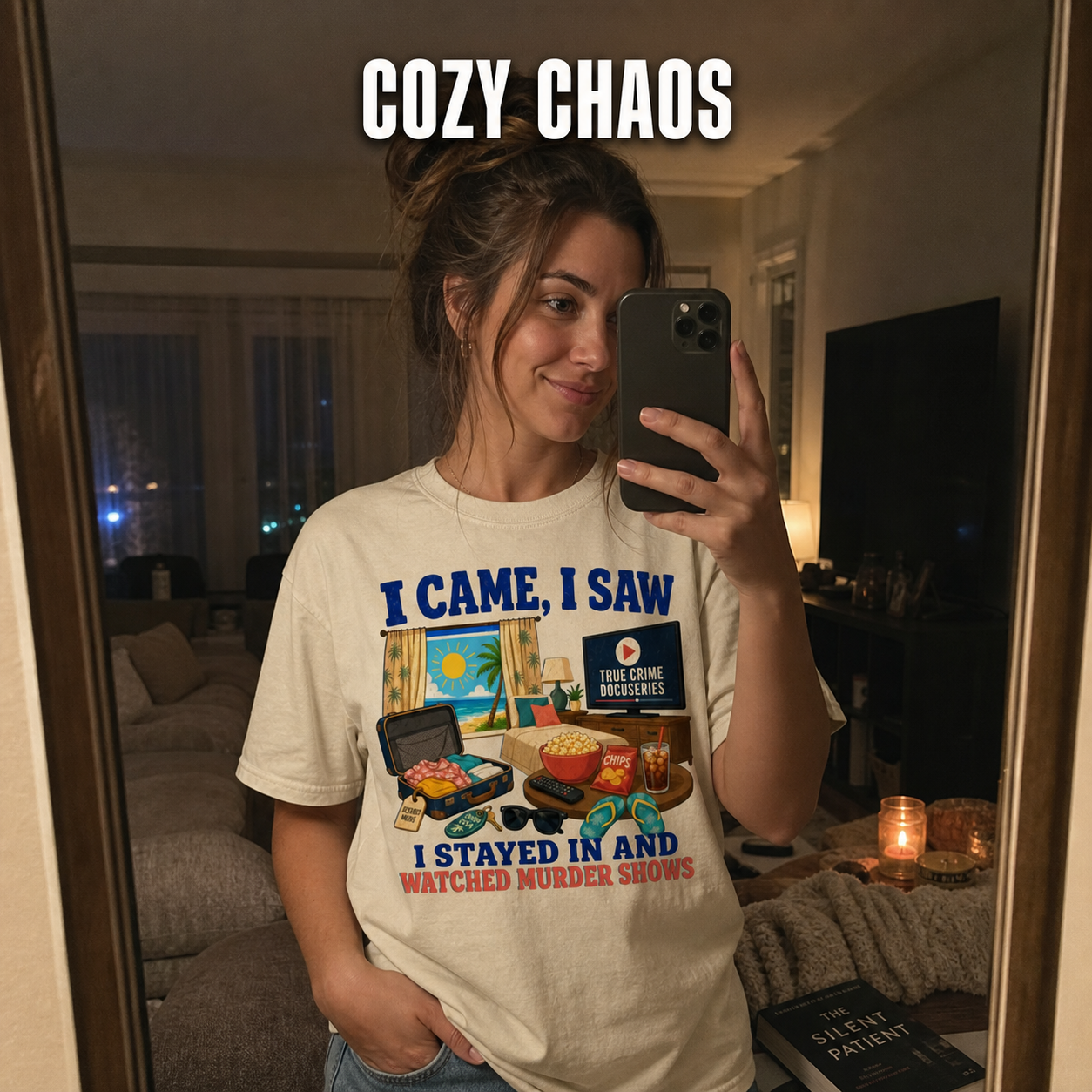 I Stayed In and Watched Murder Shows T-Shirt_ugc_mirror