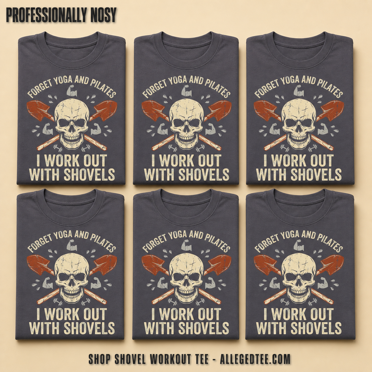 Shovel Workout Skull T-Shirt_6color_grid