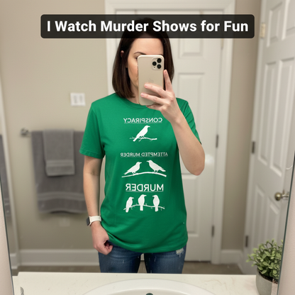 Crow Crime Scene T-Shirt_mirror_selfie