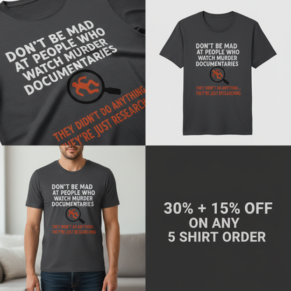 Just Researching Murder T-Shirt_4_panel