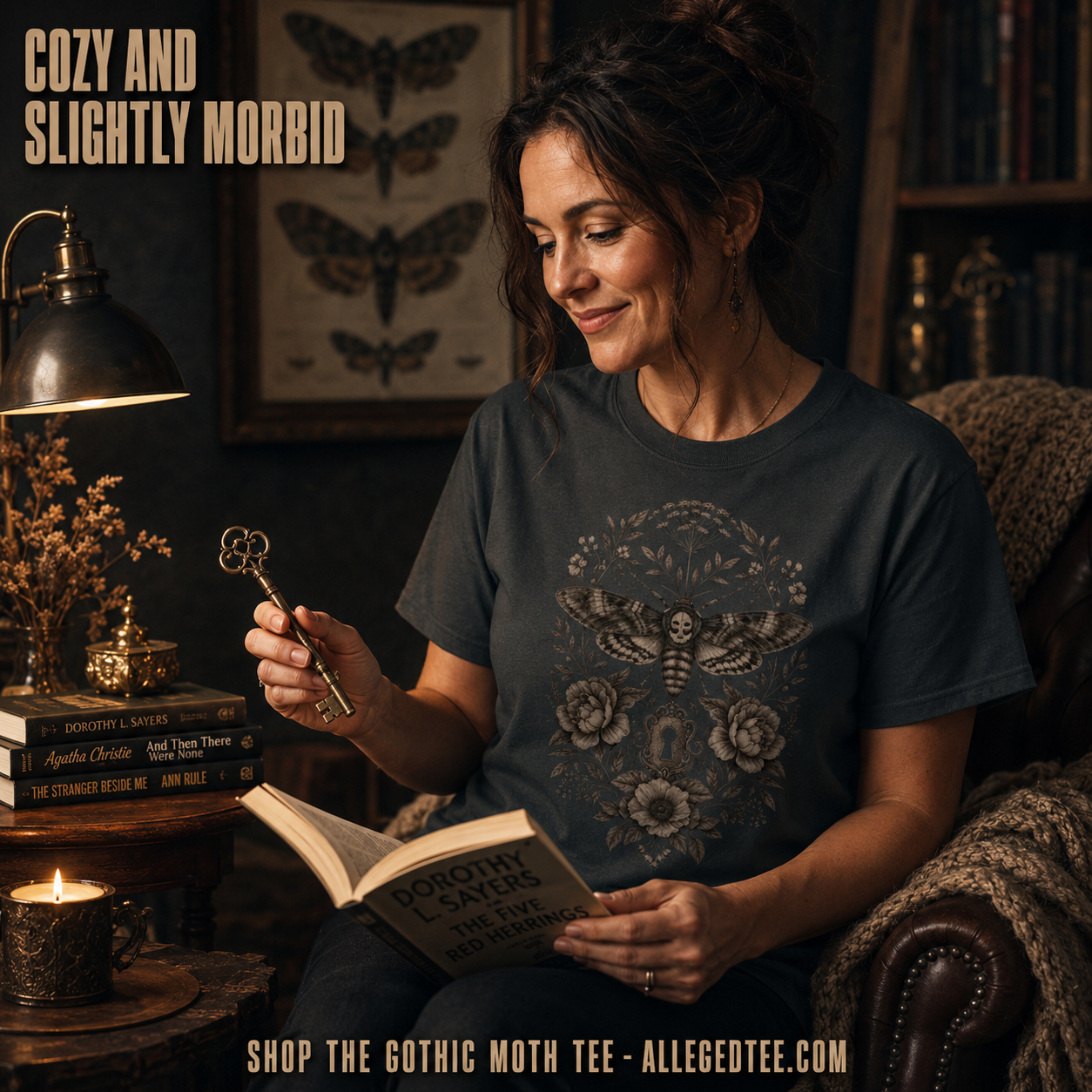 Gothic Death's Head Moth T-Shirt_contextual